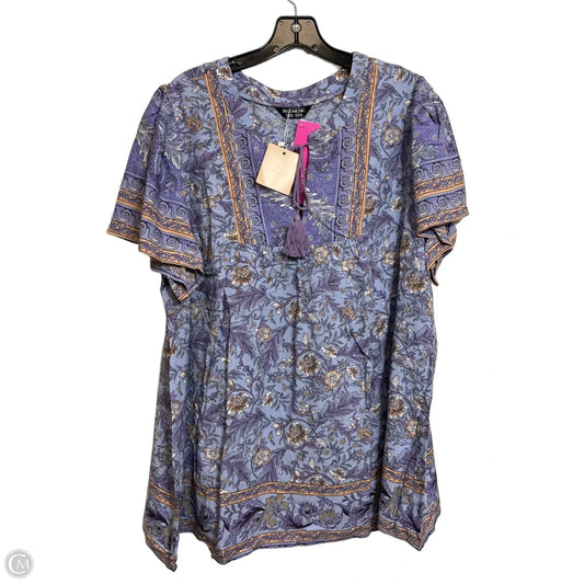 Top Short Sleeve By Bloomchic In Paisley Print, Size: 1x
