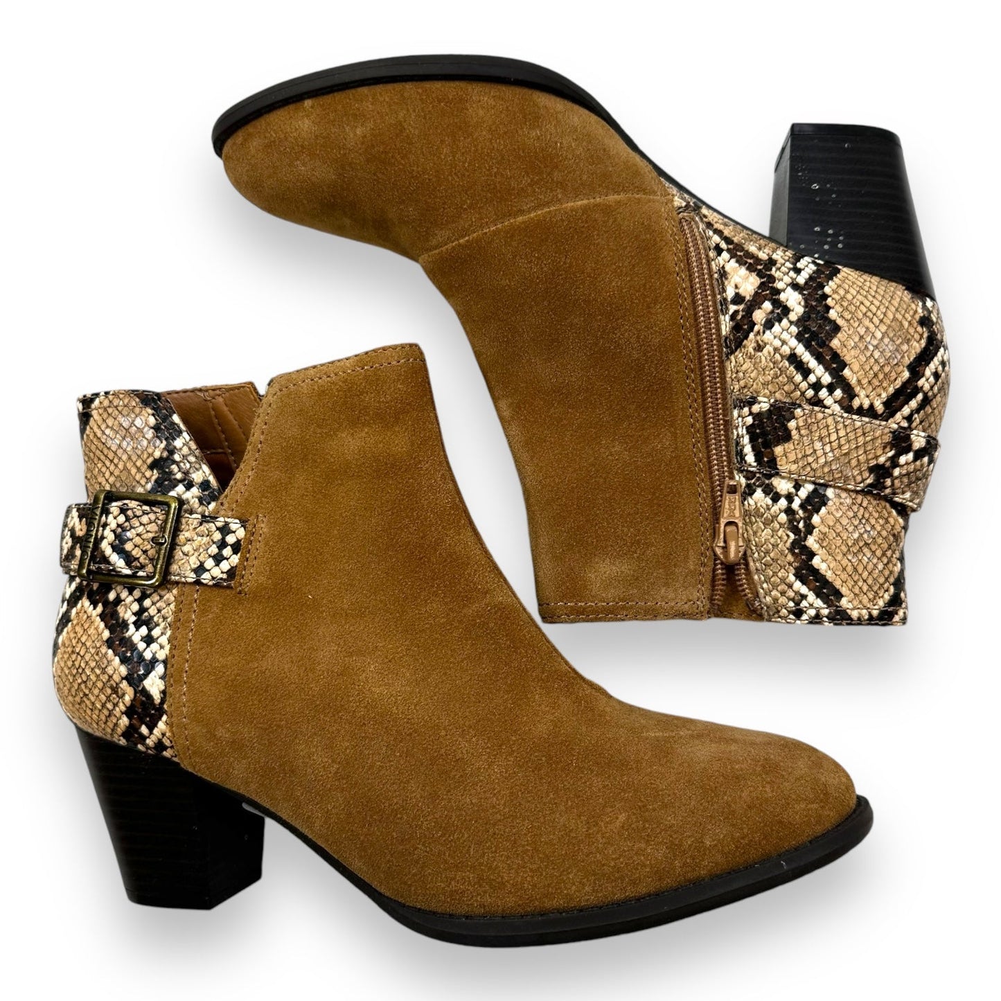 Boots Ankle Heels By Vionic In Snakeskin Print, Size: 8.5