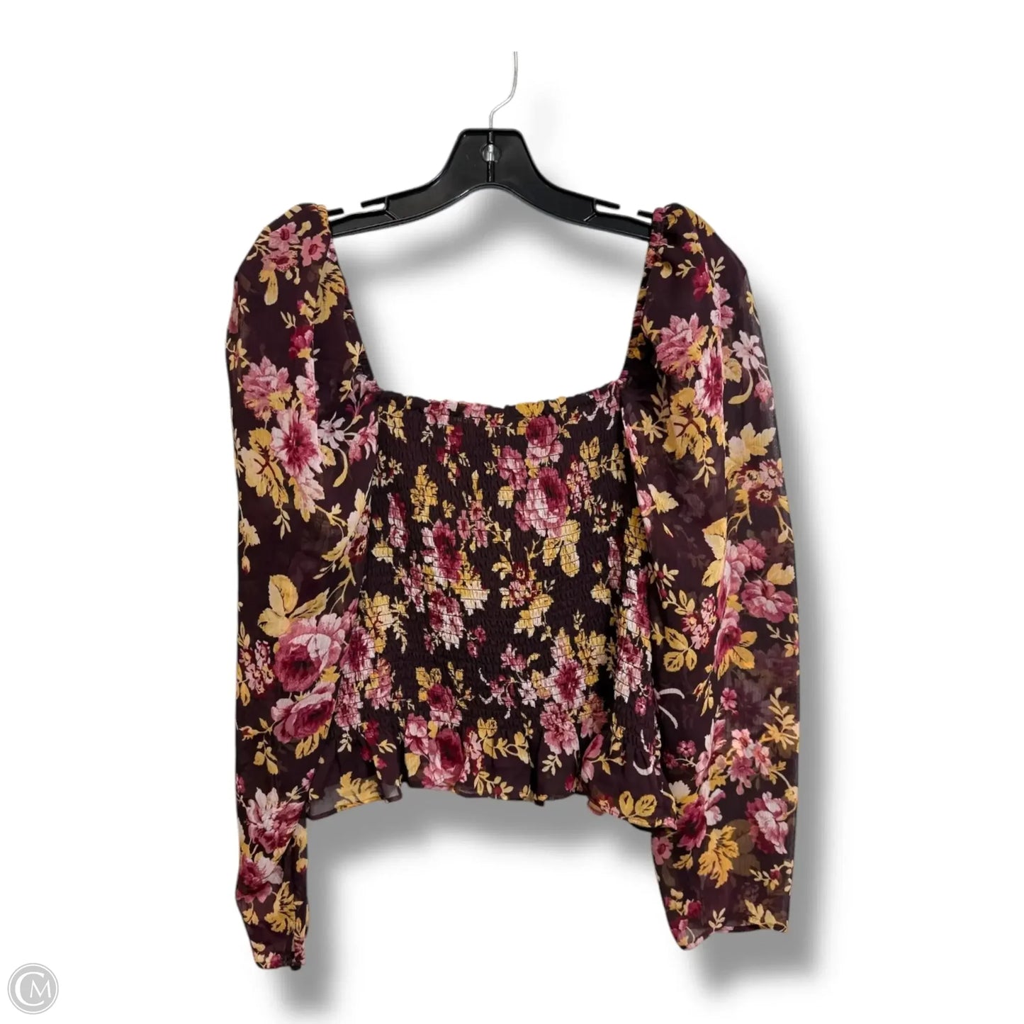 Top Long Sleeve By Express Design Studio In Floral Print, Size: Xl