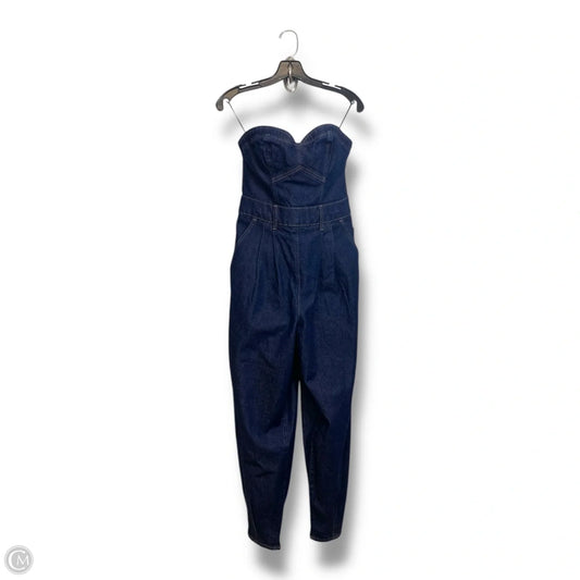 Strapless Jumpsuit By Express Design Studio In Blue Denim, Size: 4