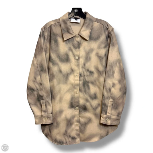 Jacket Shirt By Express Design Studio In Tan, Size: M