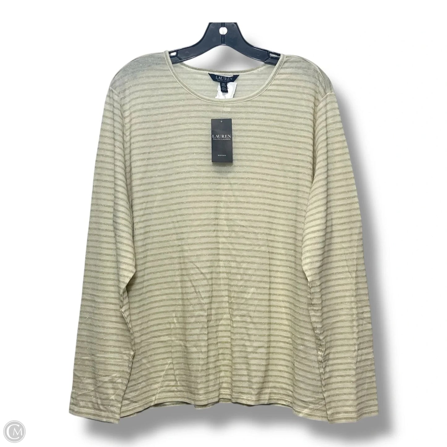 Top Long Sleeve By Lauren By Ralph Lauren In Striped Pattern, Size: 3x