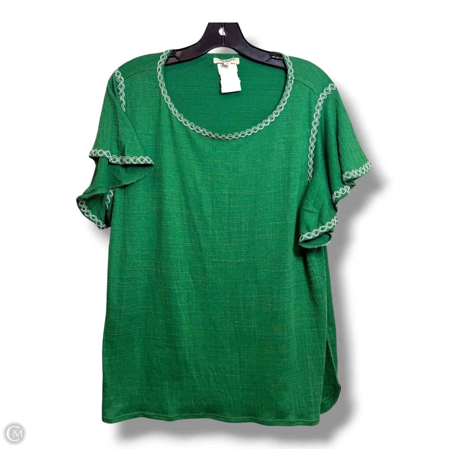 Top Short Sleeve Basic By Max Studio In Green, Size: 1x