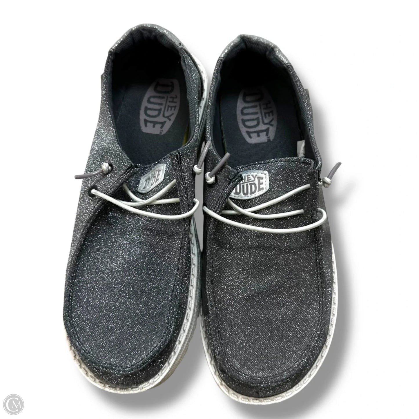 Shoes Flats By Hey Dude In Silver, Size: 7