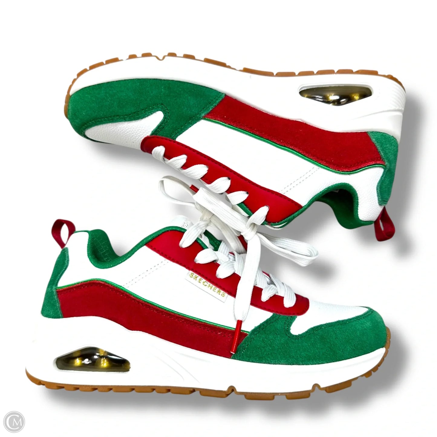 Shoes Athletic By Skechers In Green & Red, Size: 6.5