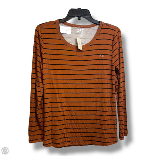 Top Long Sleeve Basic By Maurices In Striped Pattern, Size: M