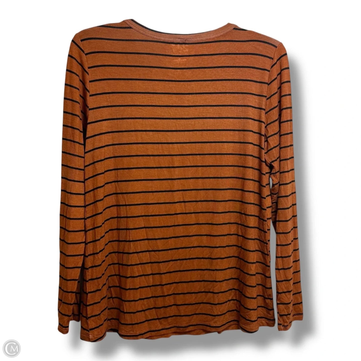 Top Long Sleeve Basic By Maurices In Striped Pattern, Size: M