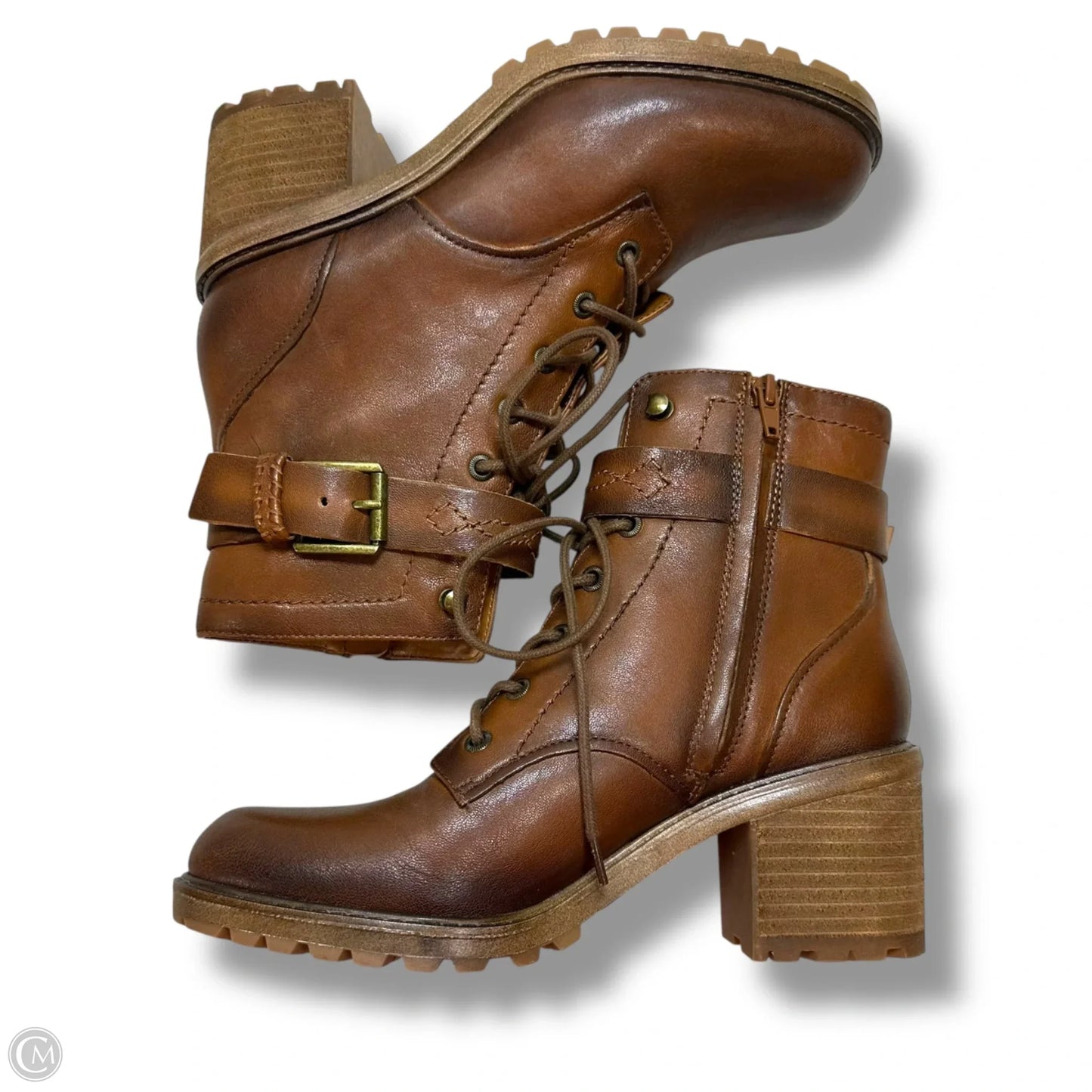 Boots Ankle Heels By Zodiac In Brown, Size: 9