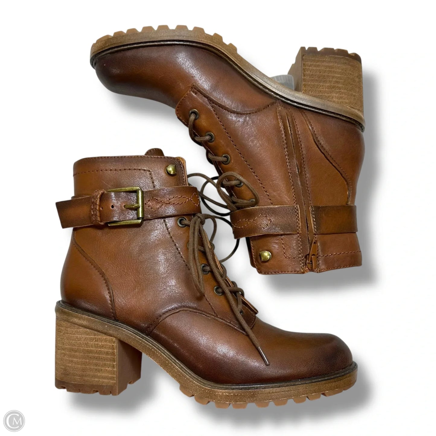 Boots Ankle Heels By Zodiac In Brown, Size: 9