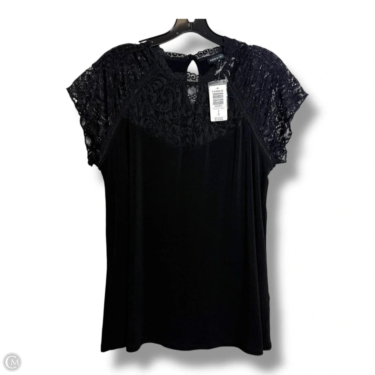 Top Short Sleeve By Torrid In Black, Size: L