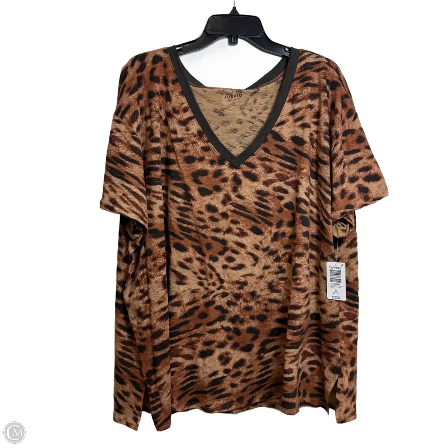 Top Short Sleeve By Torrid In Leopard Print, Size: 3x