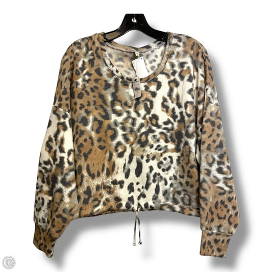 Top Long Sleeve By Express In Leopard Print, Size: S