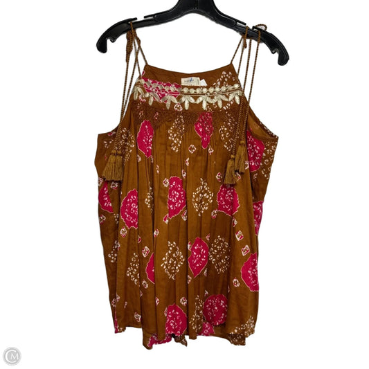 Top Sleeveless By Clothes Mentor In Brown, Size: S