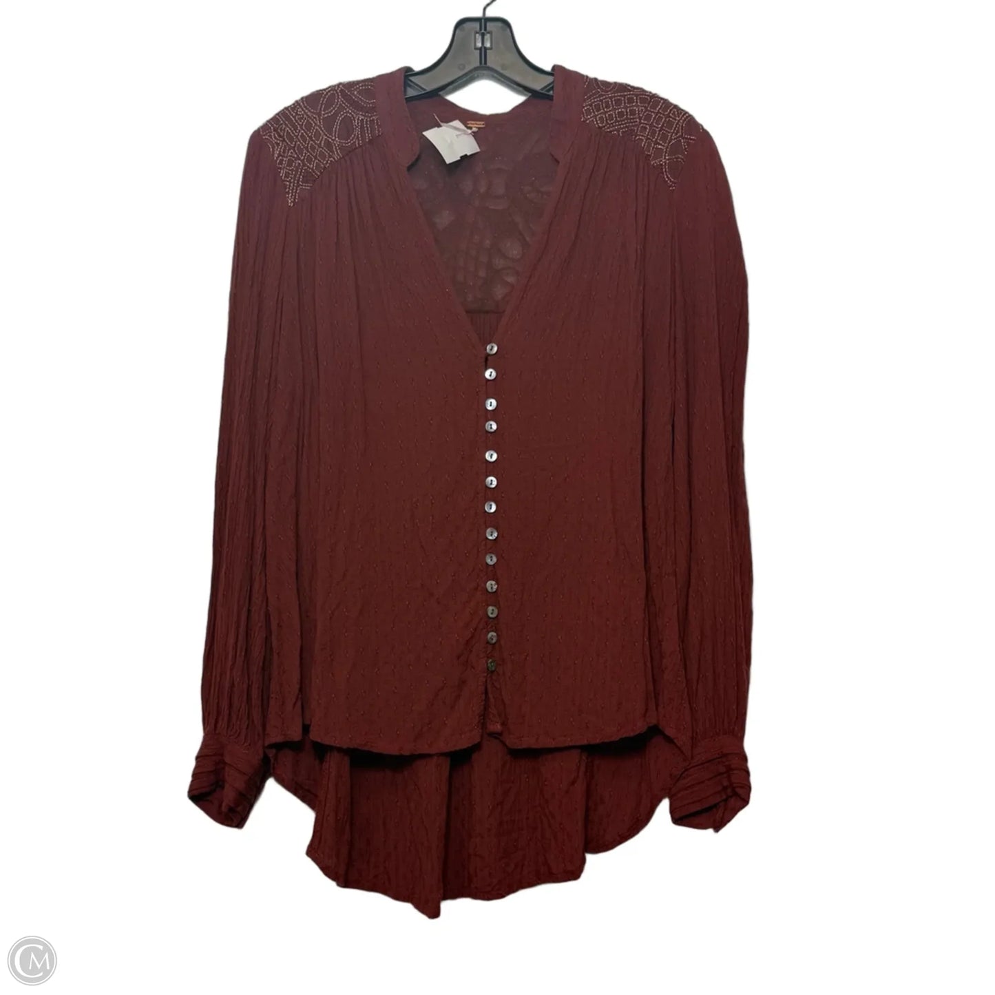 Top Long Sleeve By Free People In Bronze, Size: M