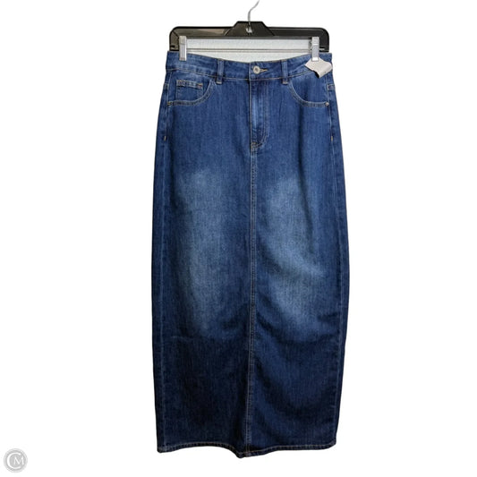 Skirt Maxi By Quaker Factory In Blue Denim, Size: L