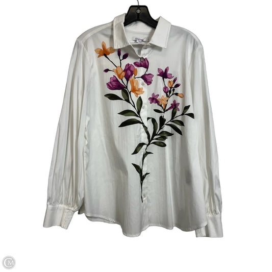 Top Long Sleeve By Chicos In Floral Print, Size: M
