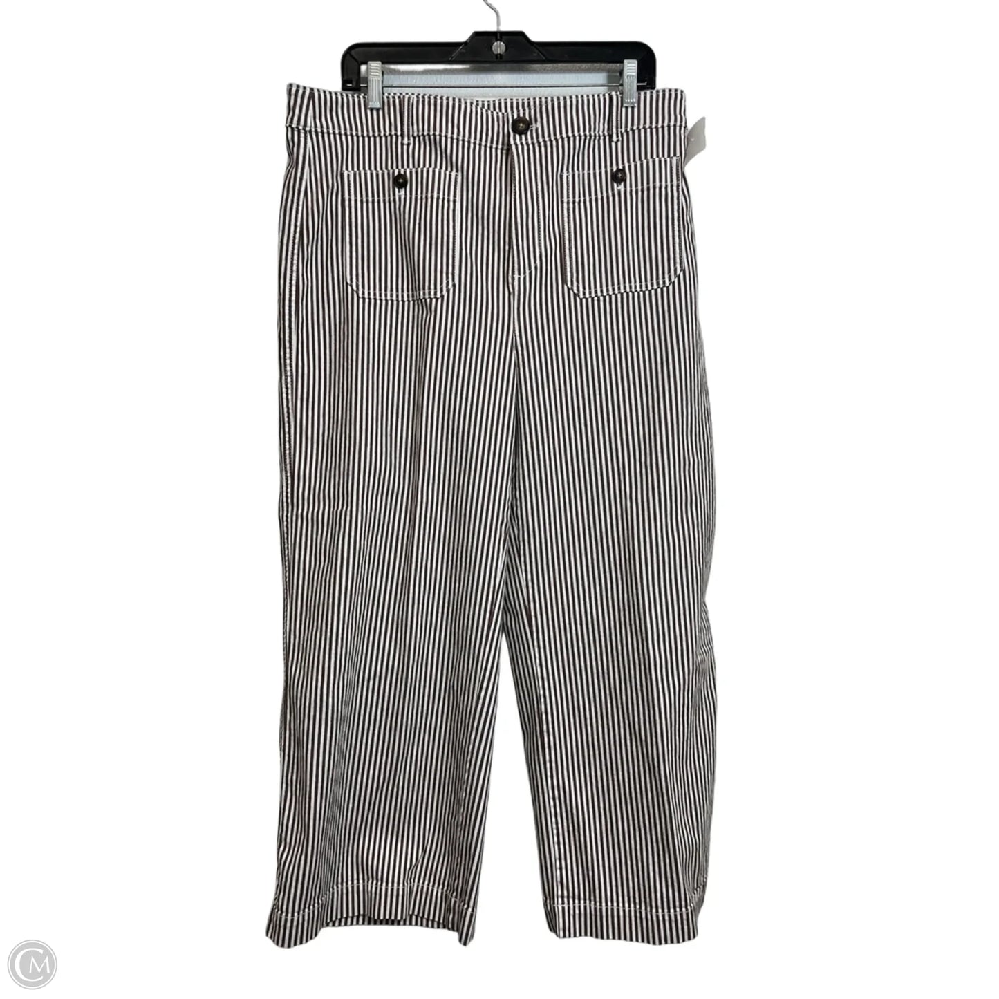 Pants Cropped By Loft In Striped Pattern, Size: 14