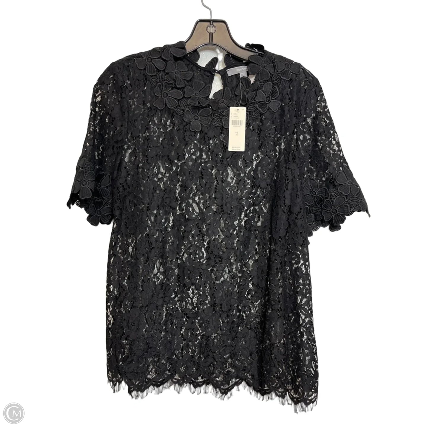 Top Short Sleeve By Anthropologie In Black, Size: M