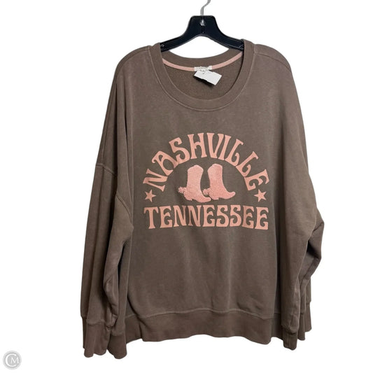 Top Long Sleeve By Maurices In Tan, Size: 3x