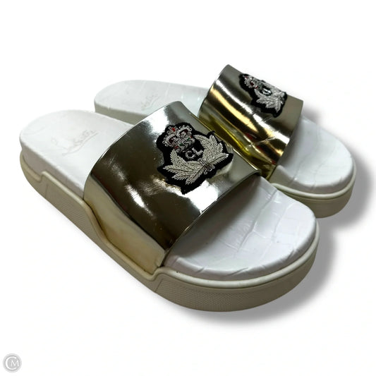 Sandals Luxury Designer By Christian Louboutin In White, Size: 39.5