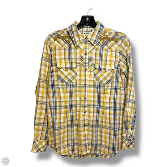 Top Long Sleeve By Ariat In Yellow, Size: S