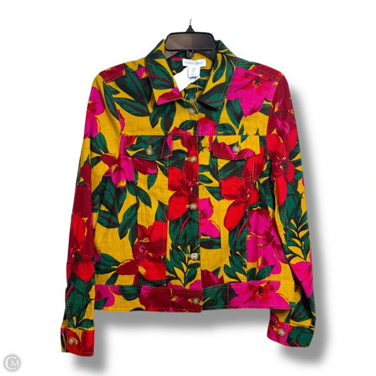 Jacket Denim By Cynthia Rowley In Floral Print, Size: M