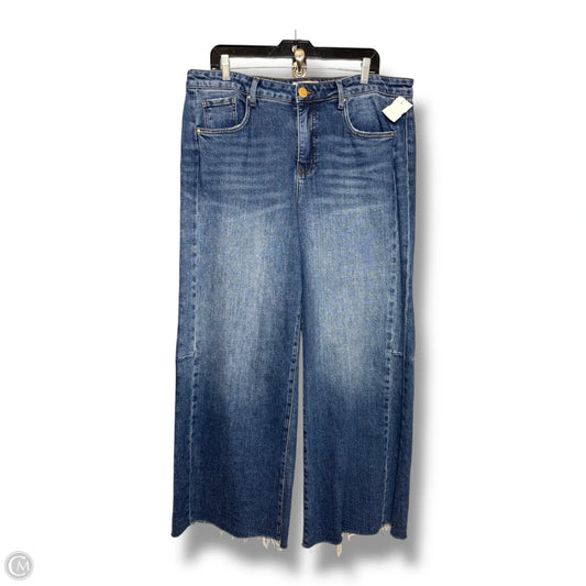Jeans high rise wide leg By Kut In Blue Denim, Size: 12