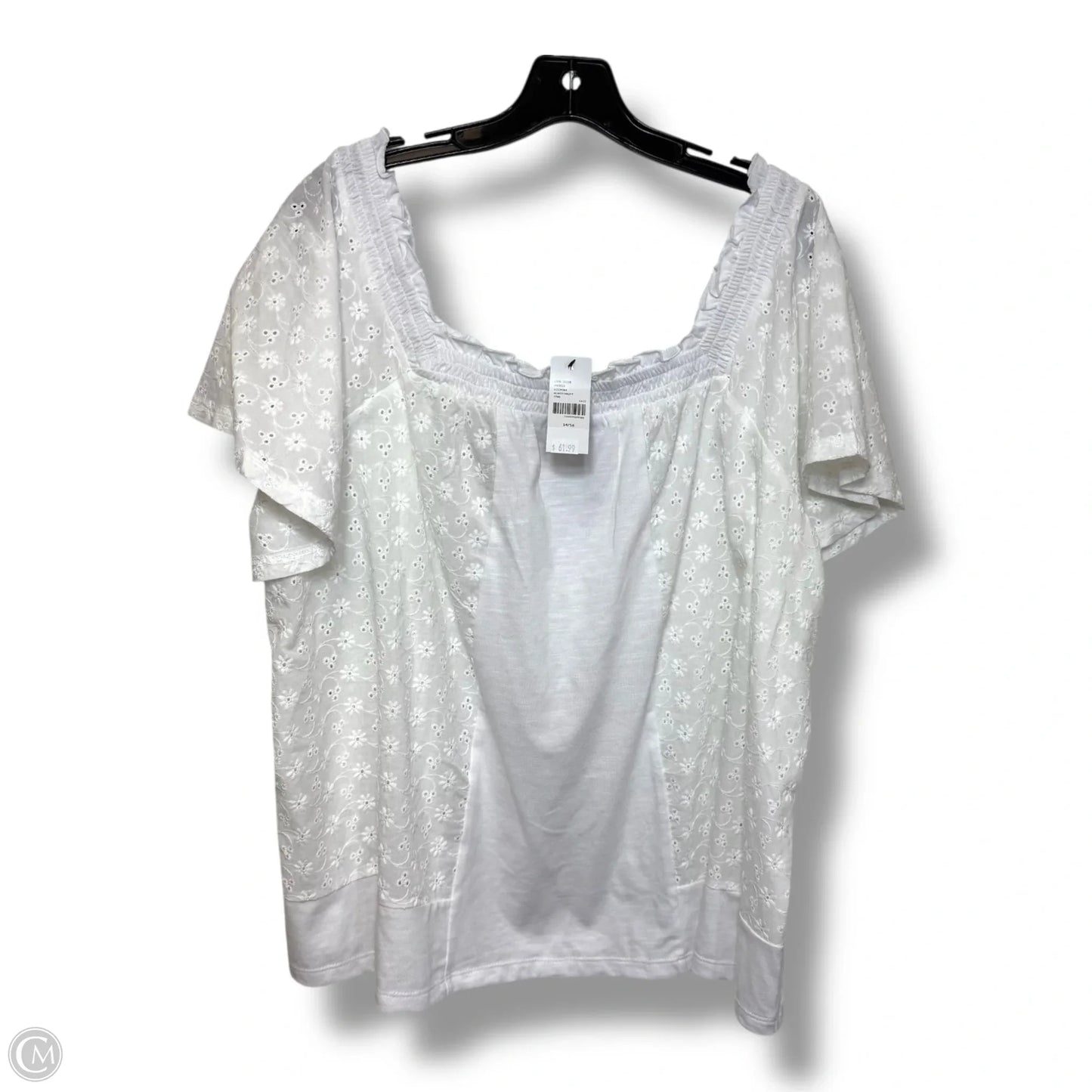 Top Short Sleeve By Lane Bryant In White, Size: Xl