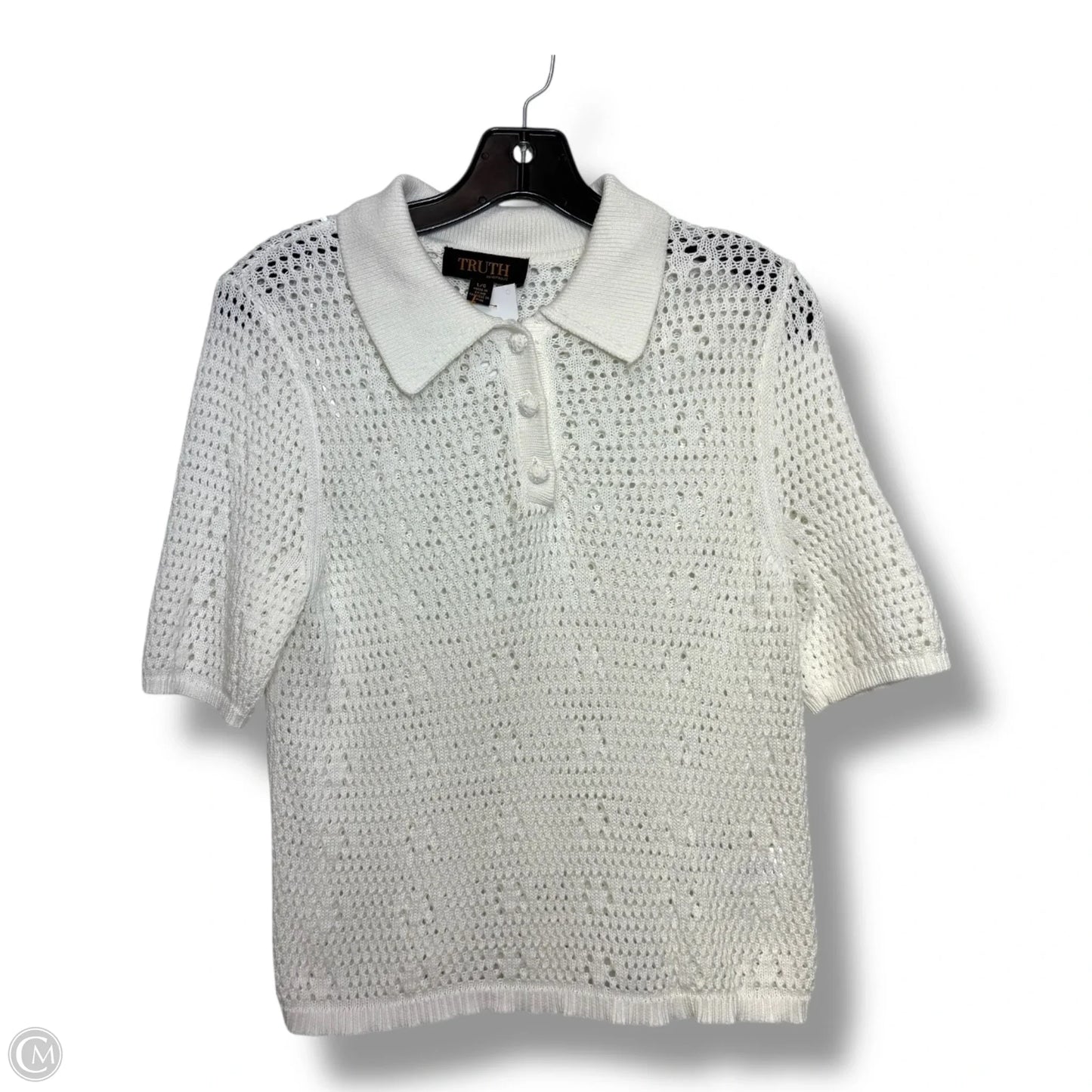 Top Short Sleeve By Truth In White, Size: L
