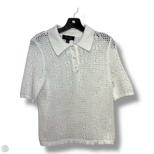 Top Short Sleeve By Truth In White, Size: L