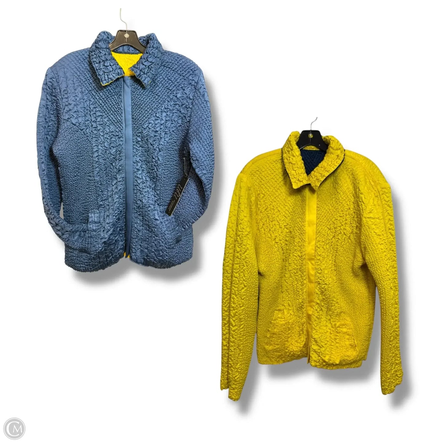 Reversible Jacket Other By Clothes Mentor In Blue & Yellow, Size: L