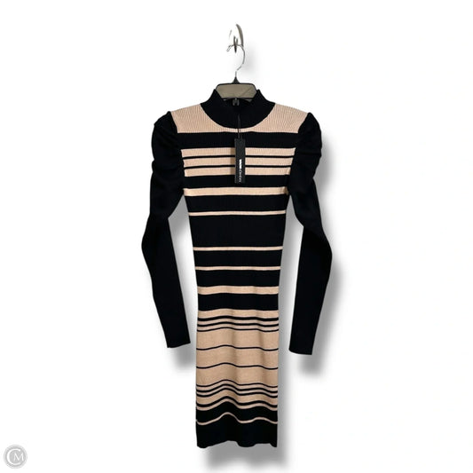 Dress Casual Midi By Fashion Nova In Black & Tan, Size: L