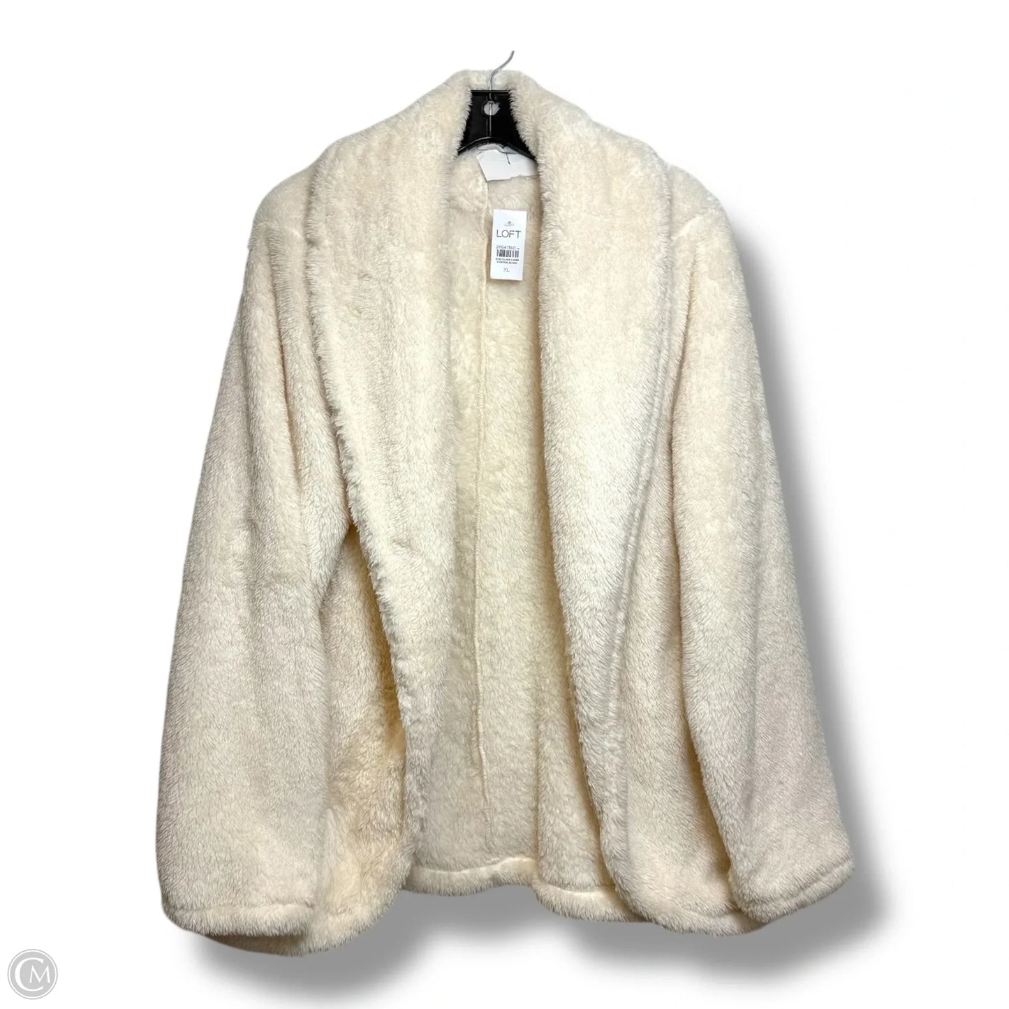 Jacket Faux Fur & Sherpa By Loft In Ivory, Size: Xl