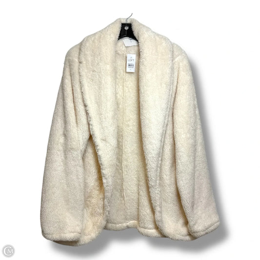 Jacket Faux Fur & Sherpa By Loft In Ivory, Size: Xl