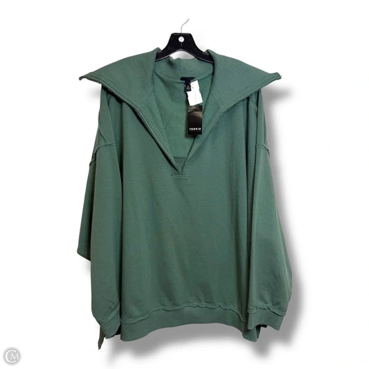 Sweatshirt Collar By Torrid In Green, Size: 4x