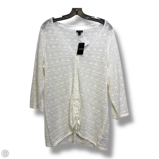 Top Long Sleeve By Torrid In White, Size: 2x