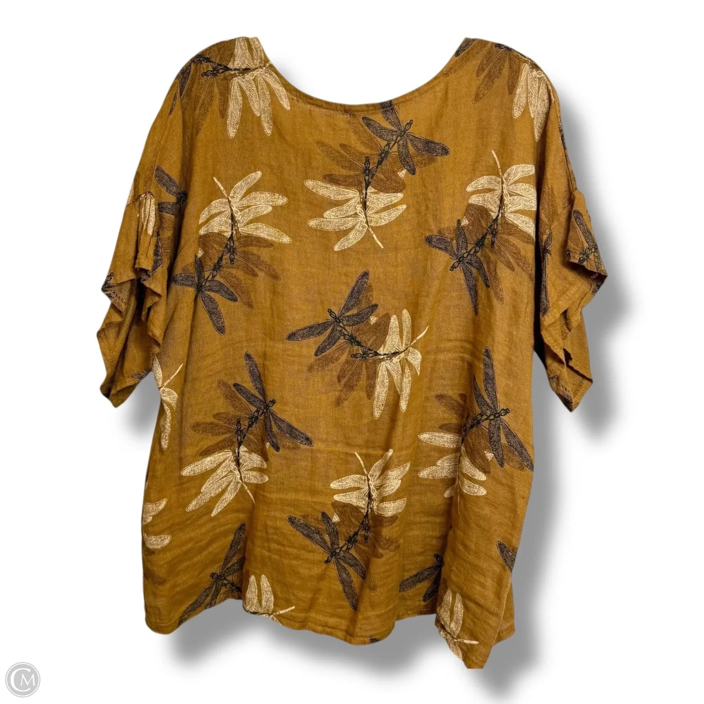 Top Short Sleeve By Clothes Mentor In Tan, Size: L