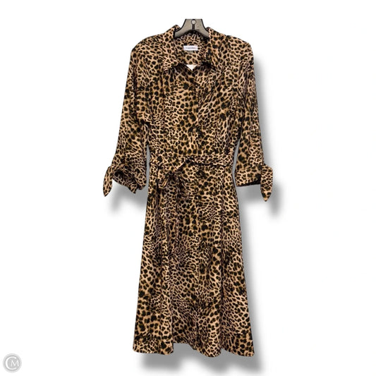 Dress Casual Midi By Calvin Klein In Animal Print, Size: 14