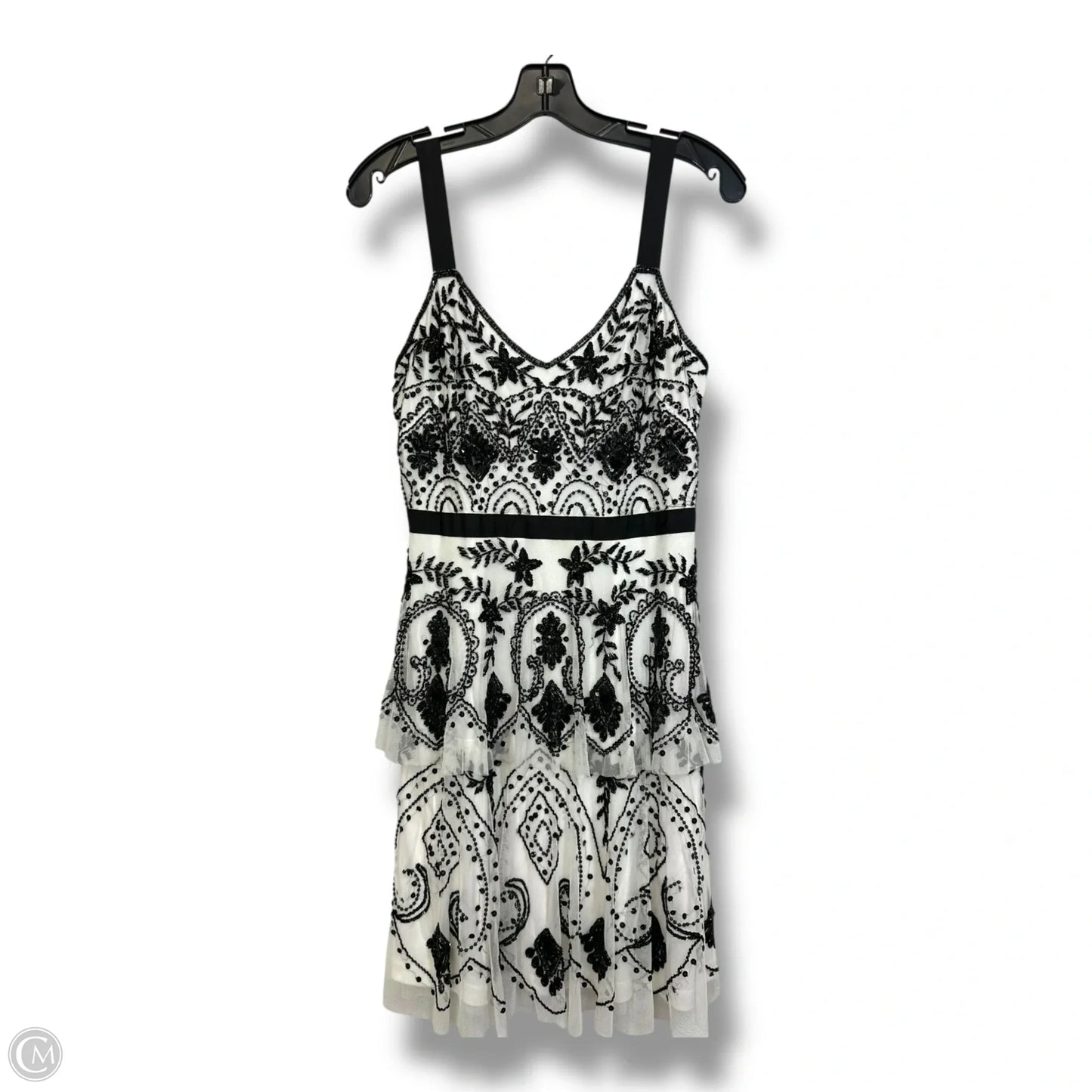 Dress Party Short By Adrianna Papell In Black & White, Size: 6
