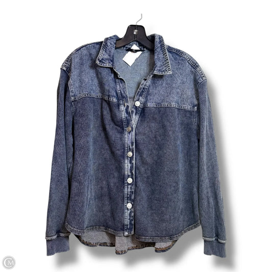 Top Long Sleeve By Jane And Delancey In Blue Denim, Size: L