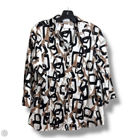 Top 3/4 Sleeve By Chicos In Multi-colored, Size: L