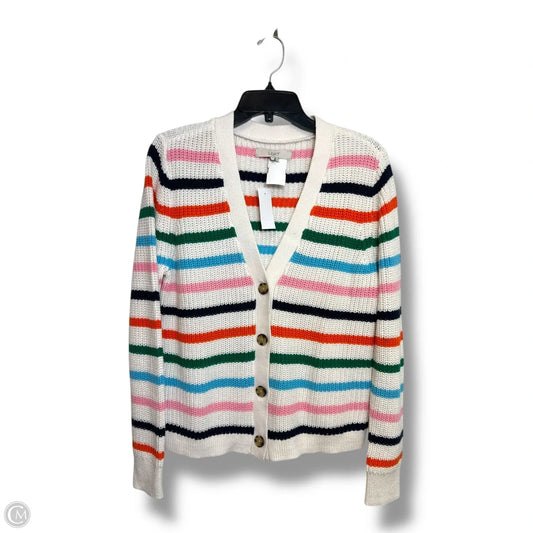 Cardigan By Loft In Striped Pattern, Size: L
