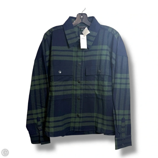 Top Long Sleeve By Banana Republic In Plaid Pattern, Size: L