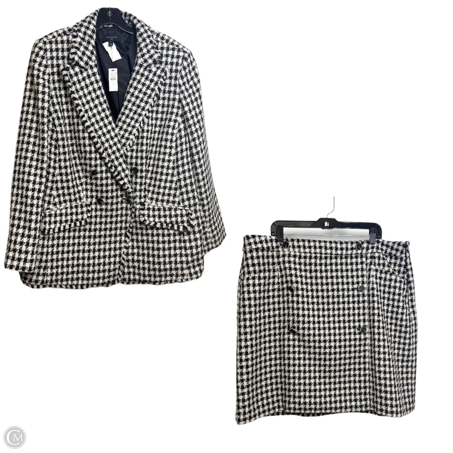 Skirt Set 2pc By Talbots In Black & White, Size: 1x