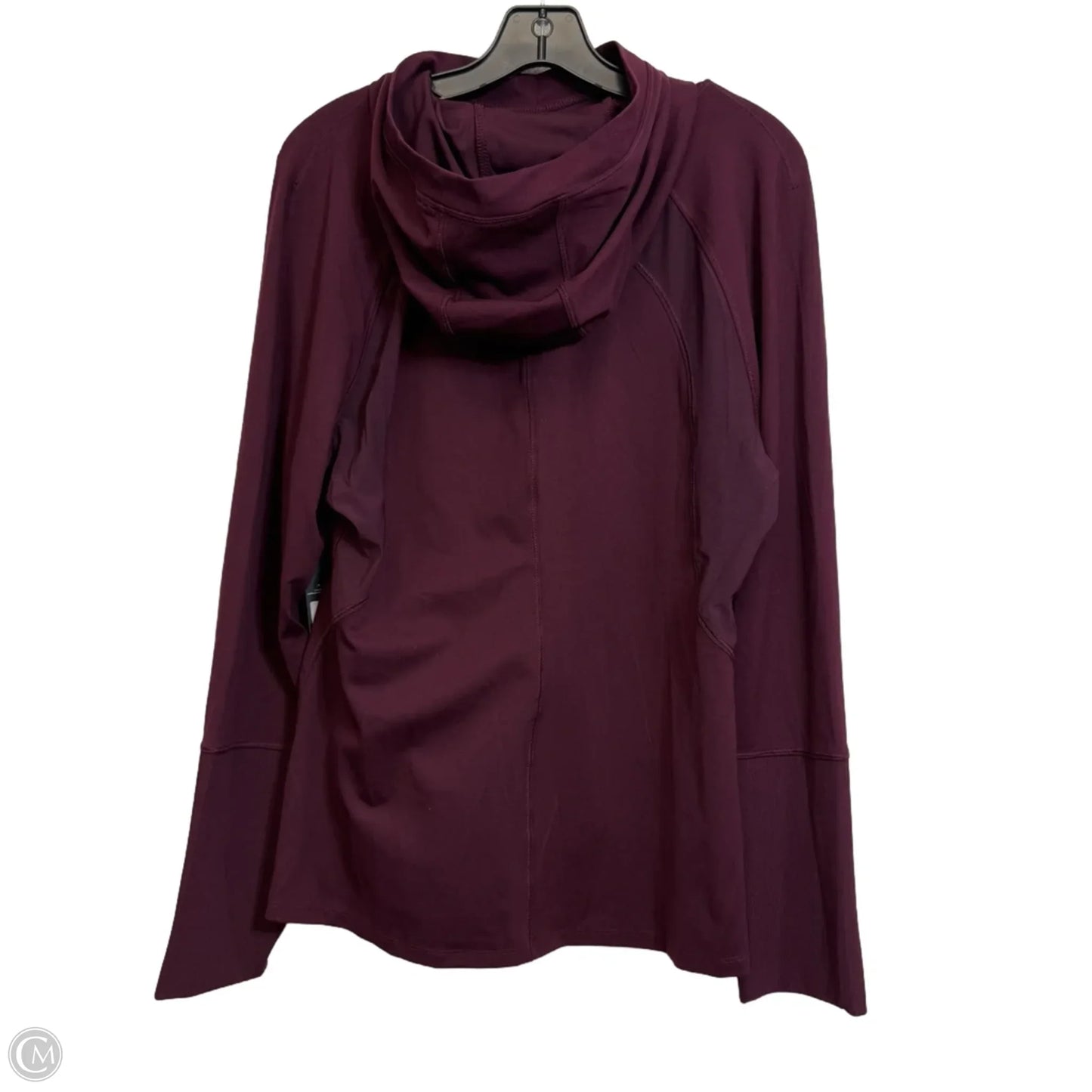 Athletic Top Long Sleeve Hoodie By Yogalicious In Maroon, Size: Xl