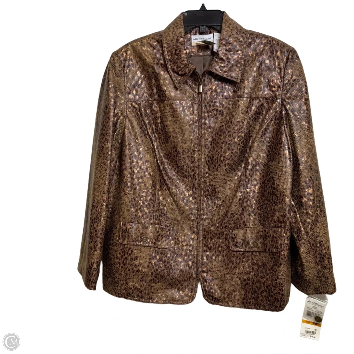 Blazer By Alfred Dunner In Snakeskin Print, Size: Xl