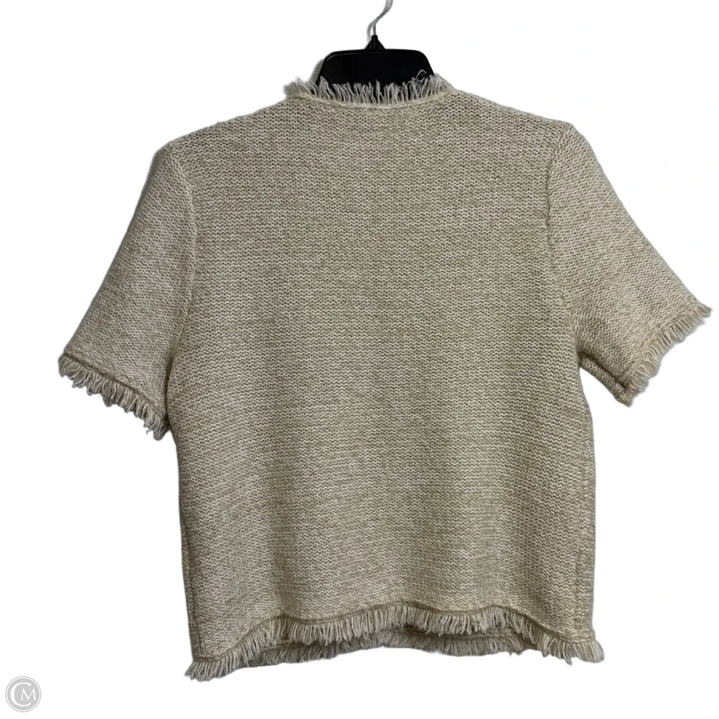 Sweater Short Sleeve By J. Crew In Tan & White, Size: S