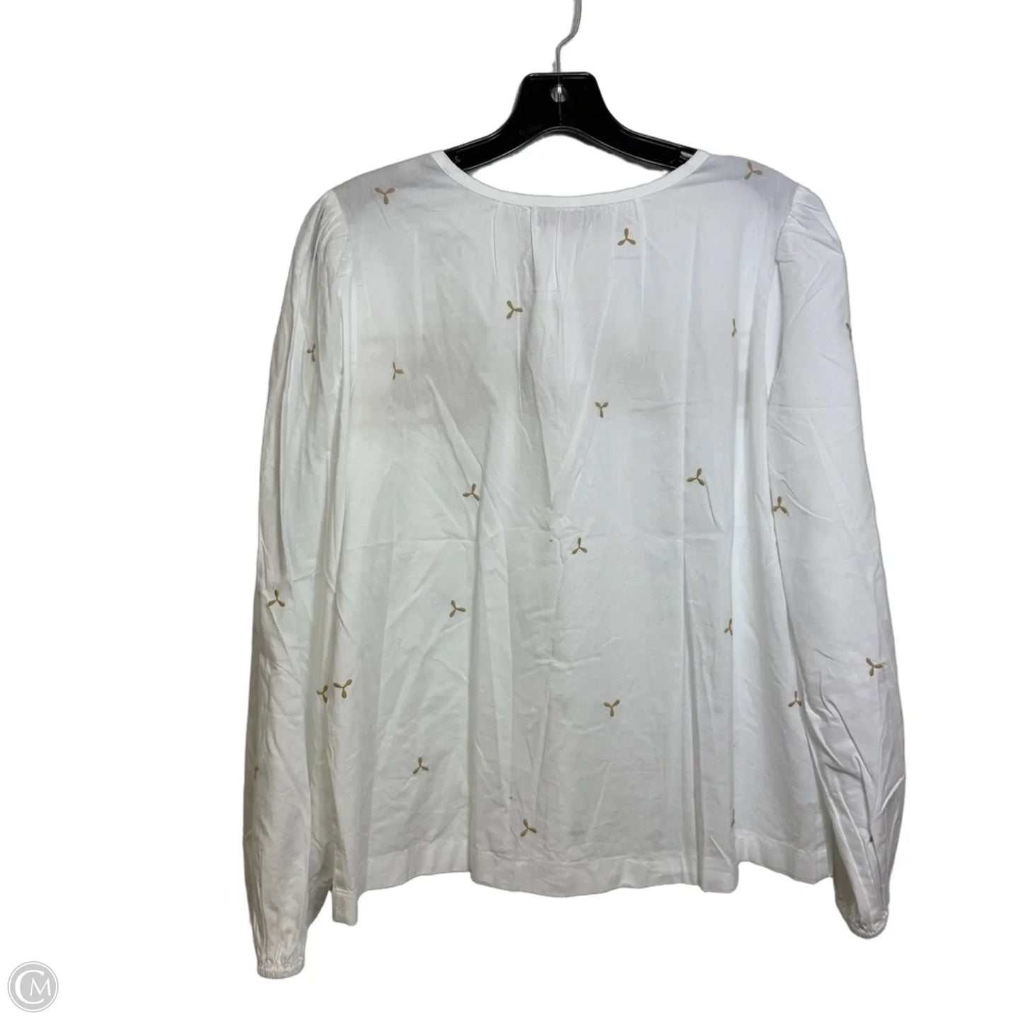 Top Long Sleeve By Loft In White, Size: S