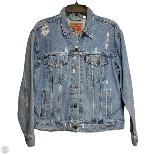 Jacket Denim By Levis In Blue Denim, Size: L