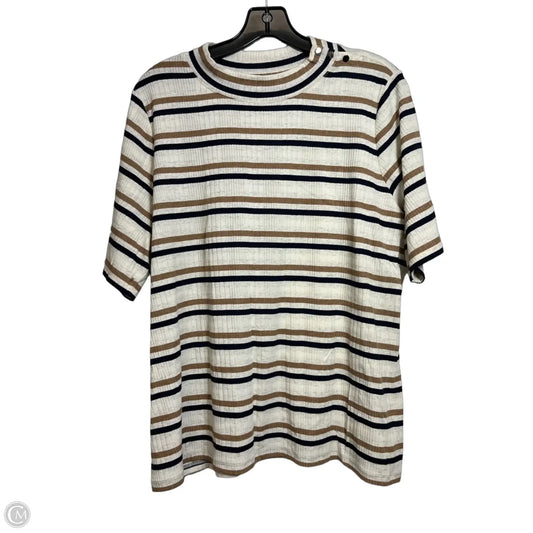 Top Short Sleeve By Talbots In Striped Pattern, Size: 2x
